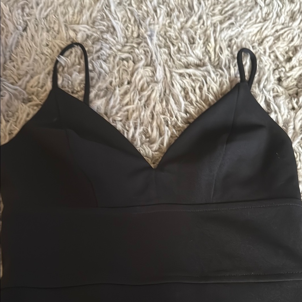 Express Black Ribbed Bodycon Mini Dress - Picture 2 of 4